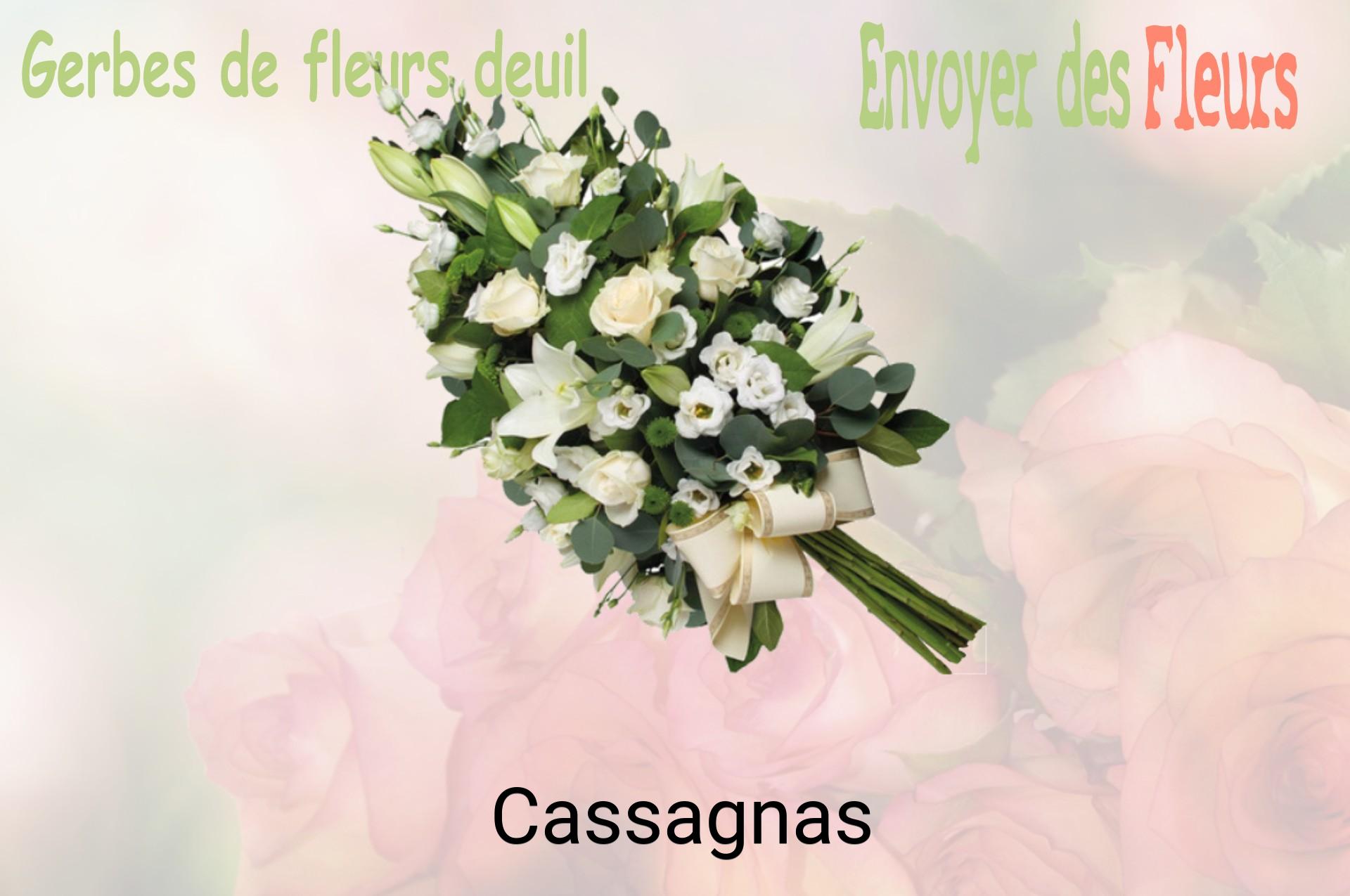 Gerbe de fleurs de deuil livrée à Cassagnas